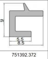 Силиконовый уплотнитель П-образный 751392.372